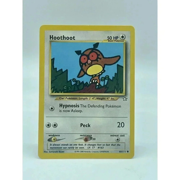 Hoothoot 60/111 Neo Genesis Pokémon TCG Non Holo Vintage 2000 LP - Picture 1 of 6